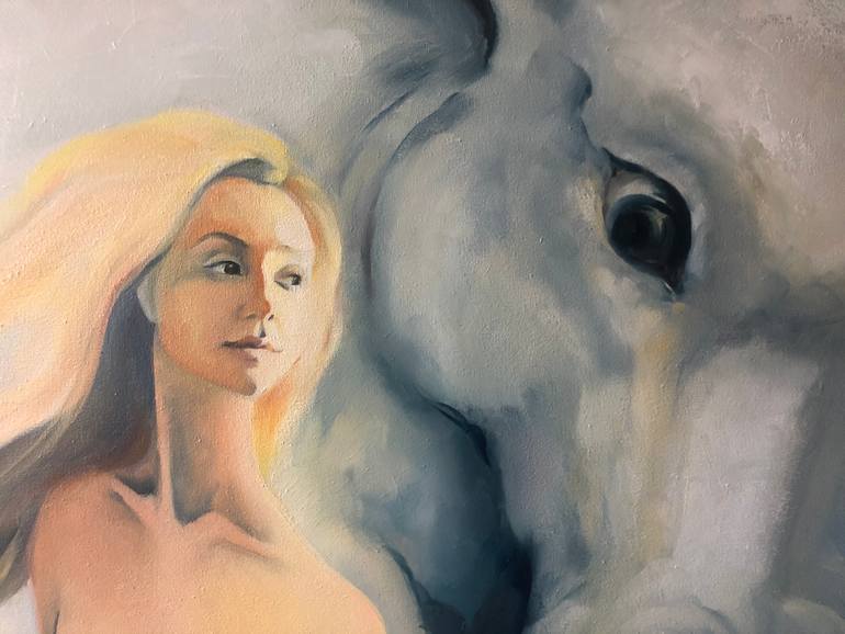 Original Portraiture Nude Painting by Nadiia Rom