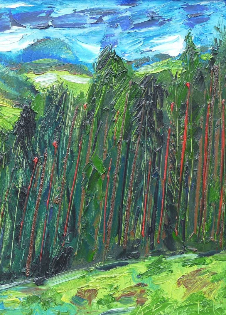 Original Expressionism Landscape Painting by Karl-Karol Chrobok