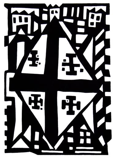 Original Cubism Religion Printmaking by Karl-Karol Chrobok