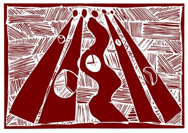 Original Expressionism People Printmaking by Karl-Karol Chrobok