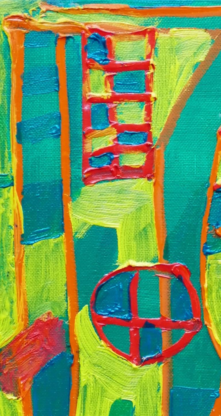 Original Geometric Abstract Painting by Karl-Karol Chrobok