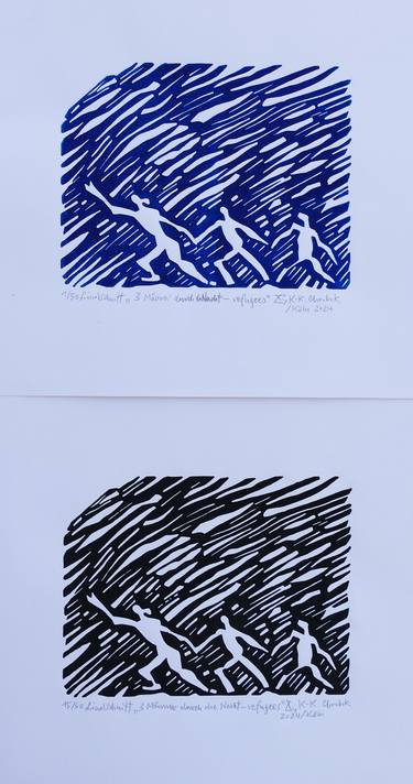 Original Expressionism People Printmaking by Karl-Karol Chrobok