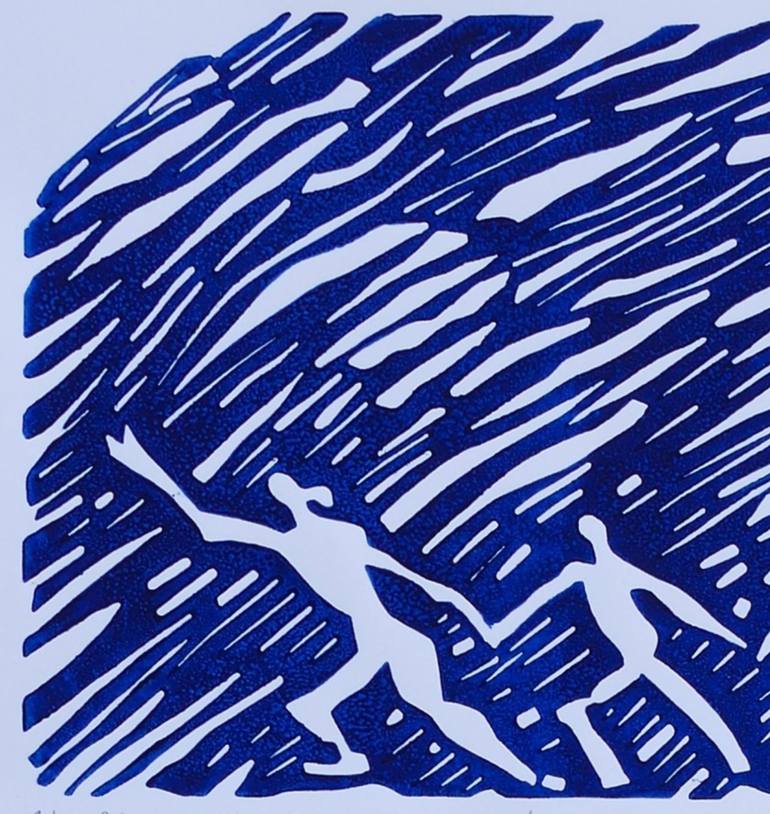 Original Expressionism People Printmaking by Karl-Karol Chrobok