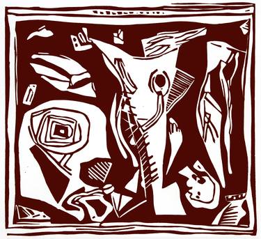 Original Expressionism Fantasy Printmaking by Karl-Karol Chrobok