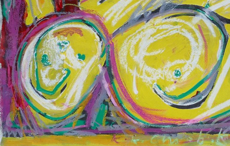 Original Expressionism People Painting by Karl-Karol Chrobok