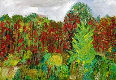 Landscape with rowan trees thumb