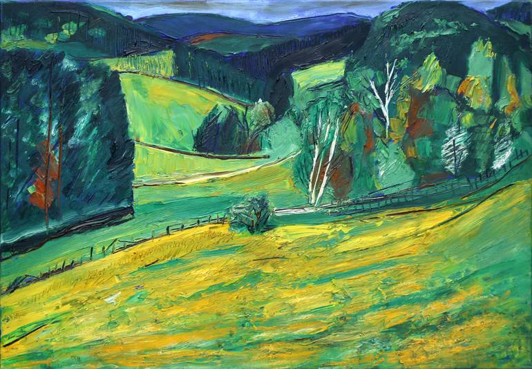 Original Expressionism Landscape Paintings by Karl-Karol Chrobok