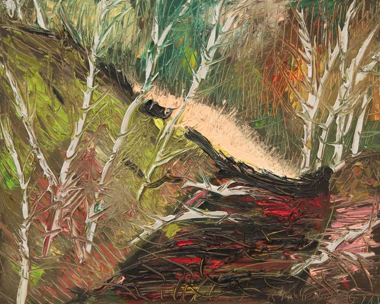 Original Landscape Painting by Karl-karol Chrobok | Expressionism Art on Canvas | Way to the forest no.2