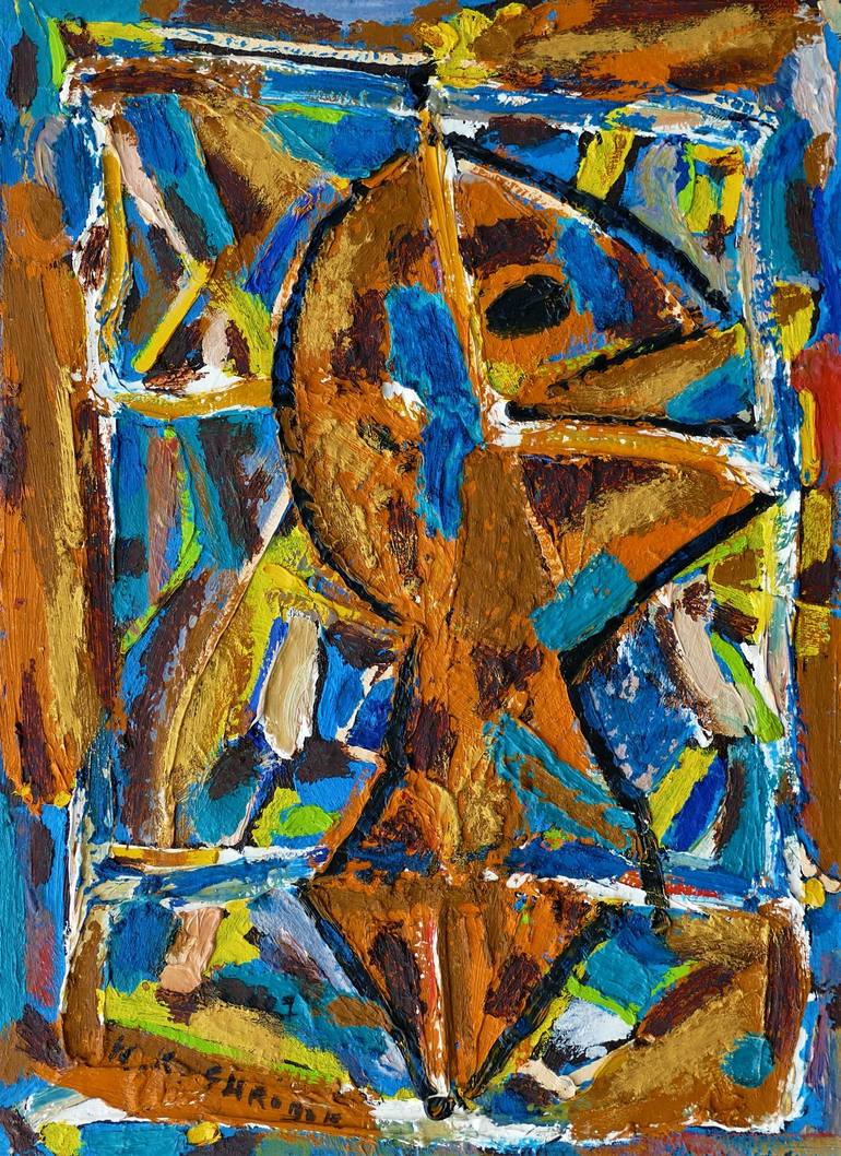 Original Abstract Painting by Karl-karol Chrobok | Expressionism Art on Canvas | The little knight