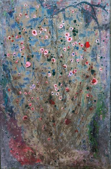 Original Abstract Botanic Painting by Lin Gelauff