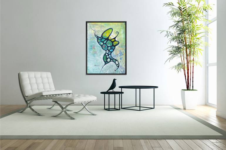 Original Abstract Men Painting by Lin Gelauff