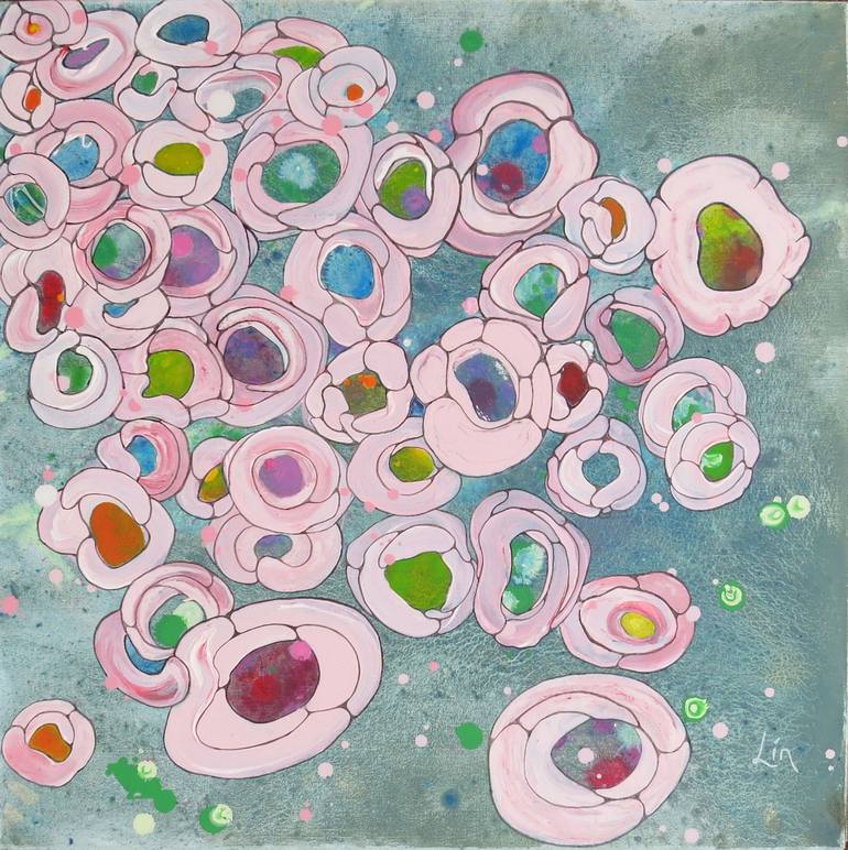 Original Abstract Botanic Paintings by Lin Gelauff