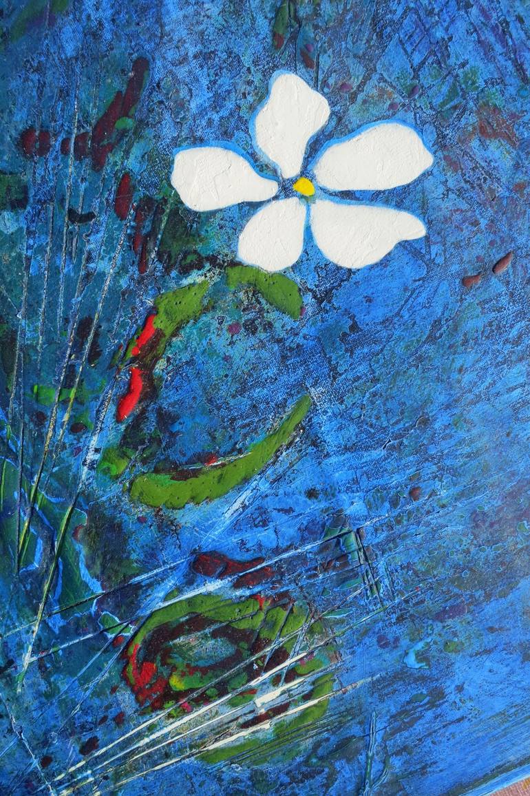 Original Abstract Floral Painting by Lin Gelauff