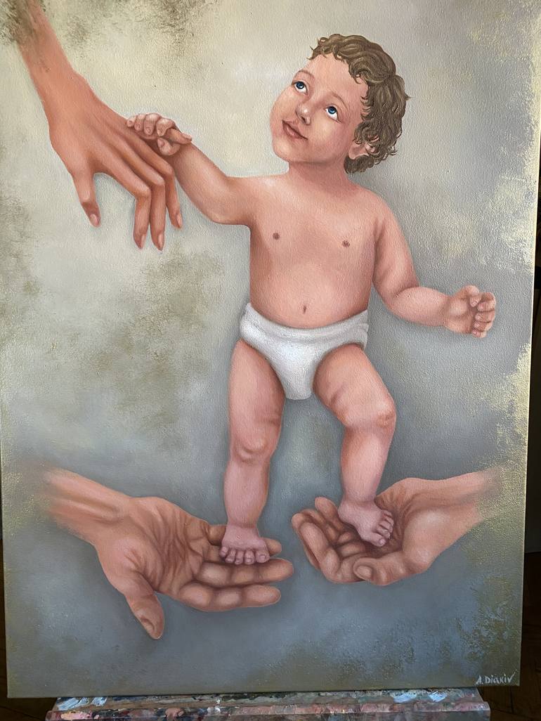 Original Realism Family Painting by Andriana Diakiv