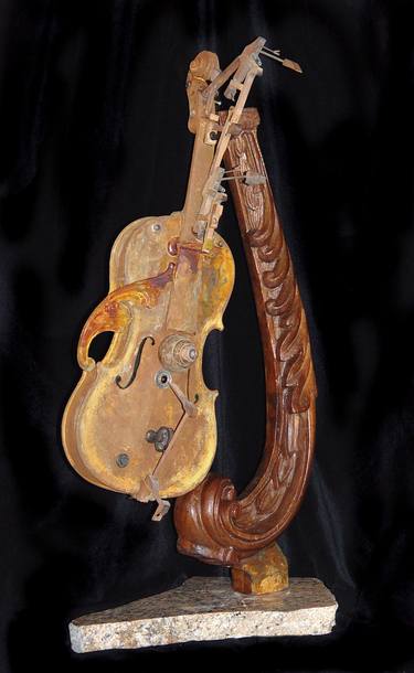 Original Folk Music Sculpture by David Derr