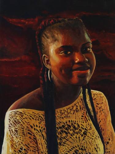 Original Figurative Portrait Paintings by Abiodun Oyedele