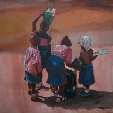 Print of Children Paintings by Abiodun Oyedele