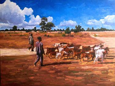 Original Documentary Landscape Paintings by Abiodun Oyedele