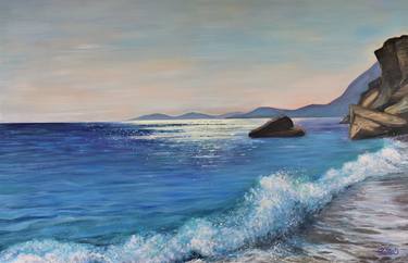 Print of Impressionism Seascape Paintings by Stella Sevastopoulos