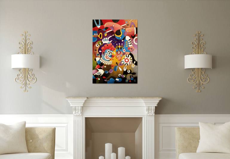Original Abstract Fantasy Painting by Karoly Tarpataki