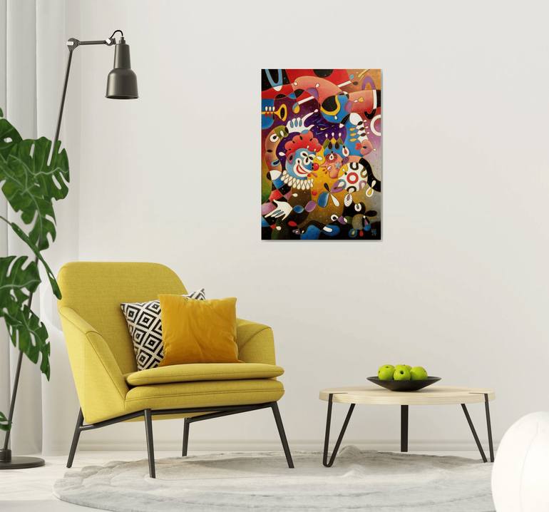 Original Abstract Fantasy Painting by Karoly Tarpataki