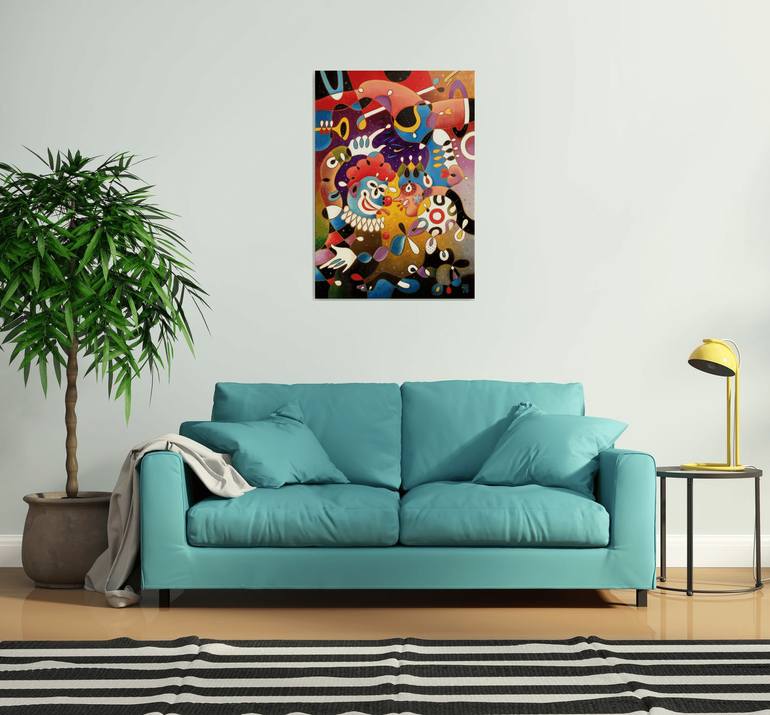 Original Abstract Fantasy Painting by Karoly Tarpataki