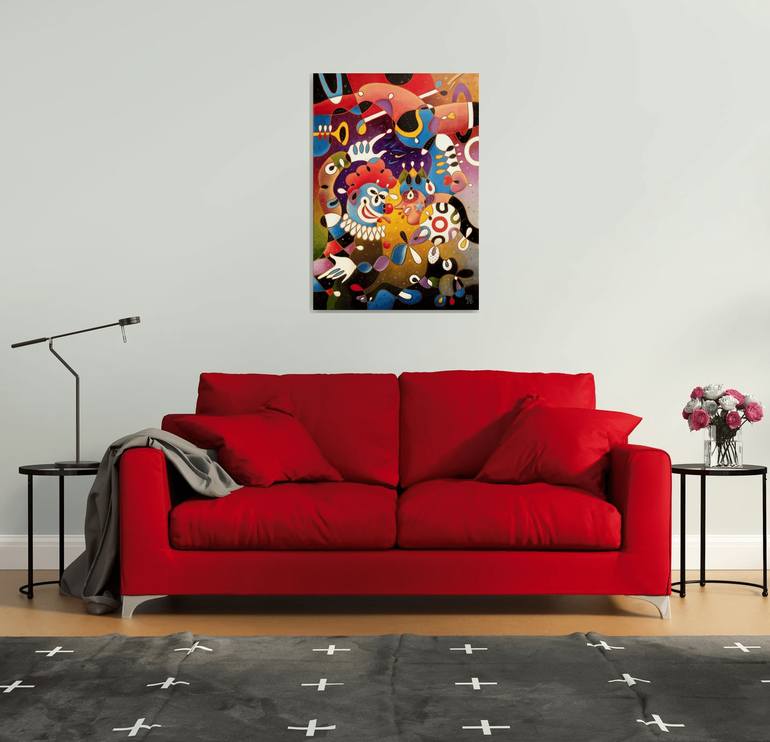 Original Abstract Fantasy Painting by Karoly Tarpataki