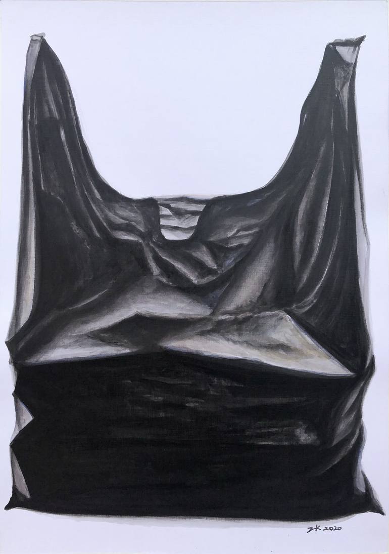 Black plastic bag 6 Painting by Ke Zhong Saatchi Art