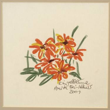 Original Abstract Floral Drawings by Anita Frei-Kraemer