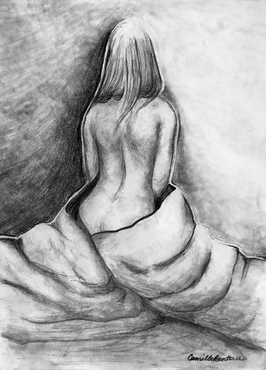 Original Expressionism Nude Drawings by Drawings and Paintings by Camille Bonterre
