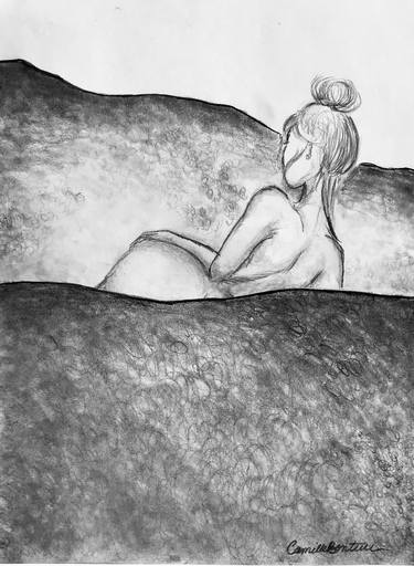 Original Abstract Nude Drawings by Drawings and Paintings by Camille Bonterre