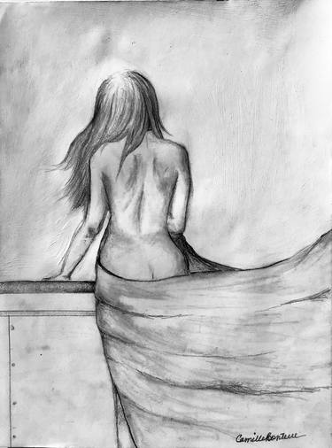 Original Figurative Nude Drawings by Drawings and Paintings by Camille Bonterre