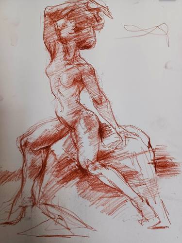 Original Nude Drawing by K G White