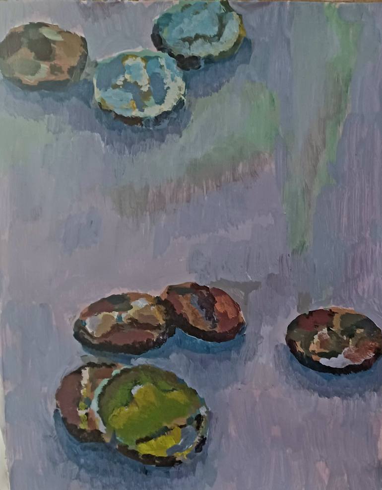 Original Light Painting by K G White | Conceptual Art on Paper | 3 nickles 5 pennies 9 x 11
