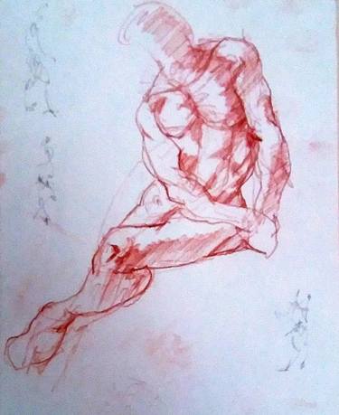 Original Abstract Expressionism Nude Drawings by K G White