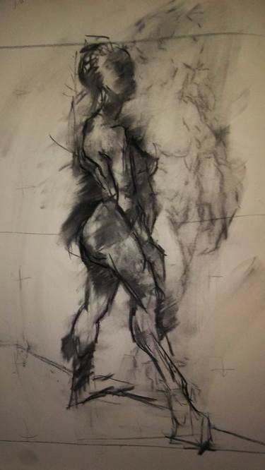 Original Abstract Expressionism Nude Drawings by K G White