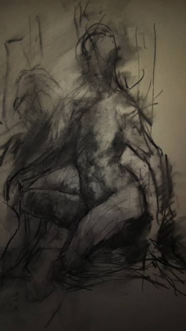 Original Abstract Expressionism Nude Drawings by K G White