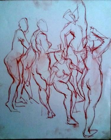 Print of Conceptual Nude Drawings by K G White