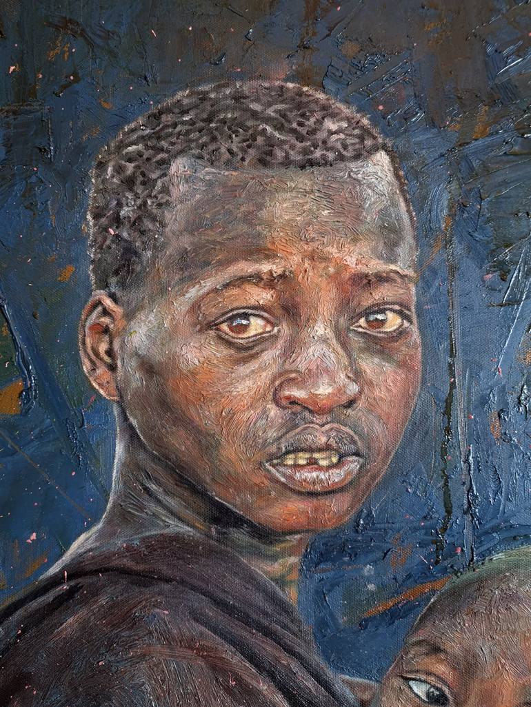 Original Figurative Portrait Painting by Amos Osemwengie
