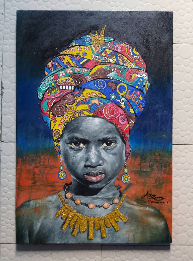 Original Portrait Painting by Amos Osemwengie