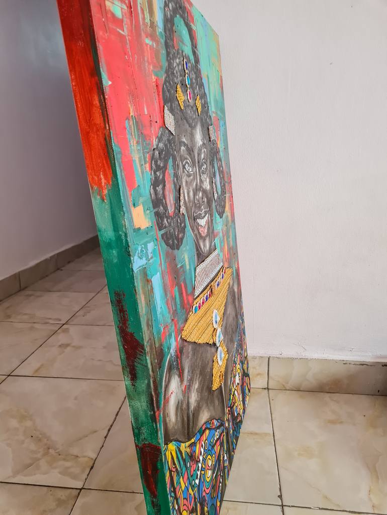 Original Abstract Portrait Painting by Amos Osemwengie