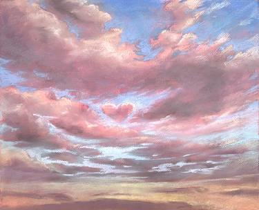 Pink romantic sunset sky thumb