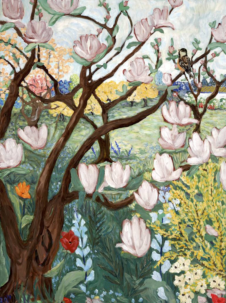 Magnolia Tree Painting by Deborah Alastra Saatchi Art