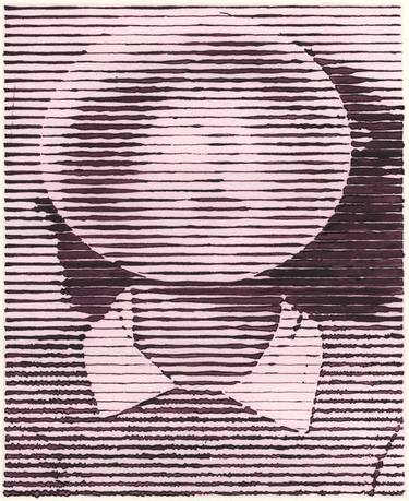 Original Op Art People Drawings by Charles Buckley