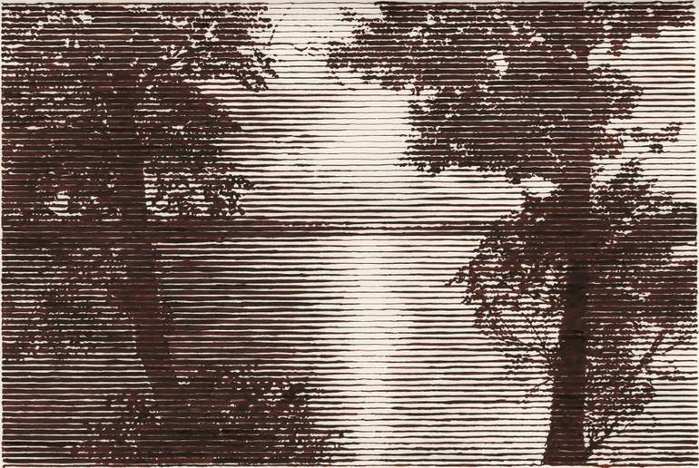 Original Black & White Landscape Drawing by Charles Buckley