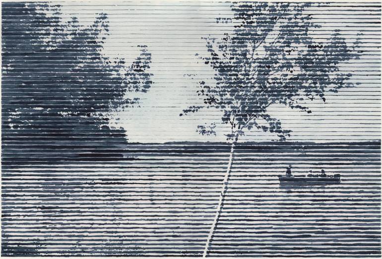 Original Post-impressionism Landscape Drawing by Charles Buckley