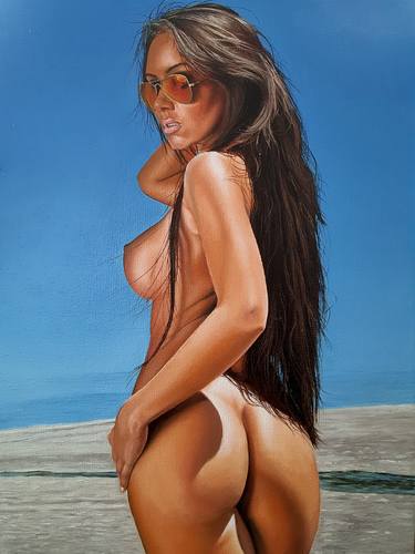 Original Photorealism Nude Painting by Alexey Bodrov