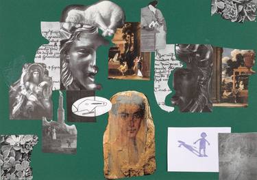Original Dada Classical mythology Collage by Magali Martin