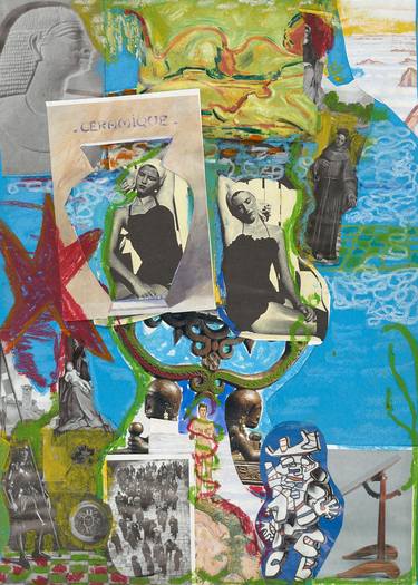 Print of Cubism Classical mythology Collage by Magali Martin