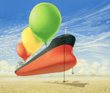 Print of Surrealism Ship Paintings by Sergey Tonkanov